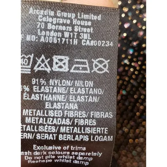 Dorothy Perkins Romper Womens Size 10 Black Glitter Long Sleeve Wrap V Neck - Picture 6 of 12